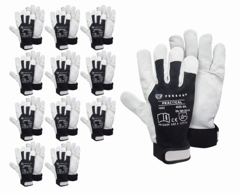 RĘKAWICE OCHRONNE TEKSON PRACTICAL 1252 SKÓRA KOZIA Z RZEPEM - 12 PAR (8 - M) RĘKAWICE OCHRONNE TEKSON PRACTICAL 1252 SKÓRA KOZIA Z RZEPEM - 12 PAR (8 - M)