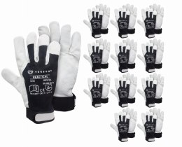 RĘKAWICE OCHRONNE TEKSON PRACTICAL 1252 SKÓRA KOZIA Z RZEPEM - 12 PAR (8 - M)