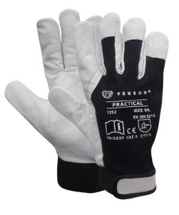 RĘKAWICE OCHRONNE TEKSON PRACTICAL 1252 SKÓRA KOZIA Z RZEPEM (8 - M)