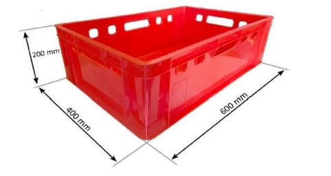 SKRZYNKA E2 - 600x400x200MM CZERWONA