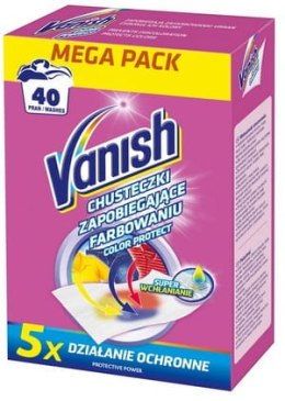 VANISH COLOR PROTECT - CHUSTECZKI WYŁAPUJĄCE BARWNIK, 40 PRAń