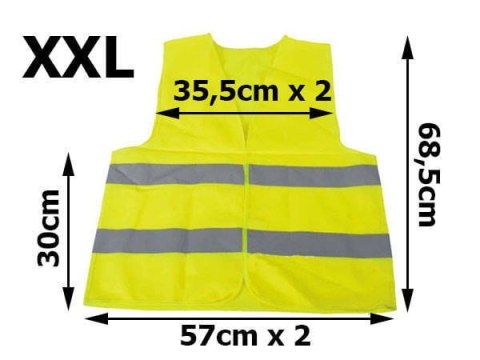KAMIZELKA ODBLASKOWA ŻÓŁTA (2XL)