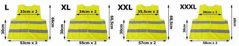 KAMIZELKA ODBLASKOWA ŻÓŁTA (2XL)