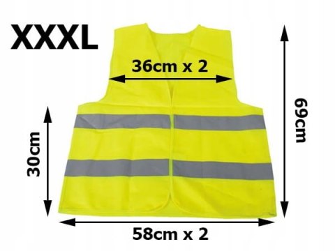 KAMIZELKA ODBLASKOWA ŻÓŁTA (3XL)