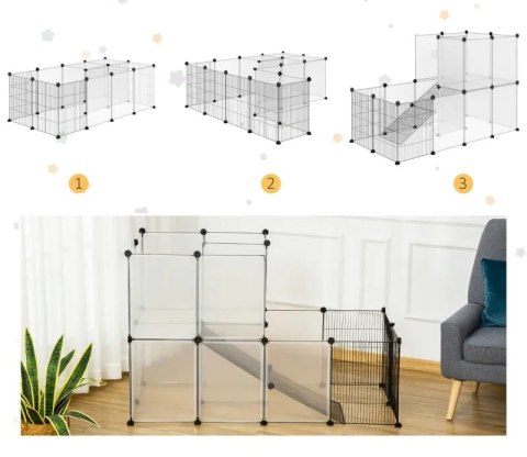 KOJEC PIĘTROWY DLA MAŁYCH ZWIERZĄT 140 CM x 70 CM x 90 CM PAKO D51-259