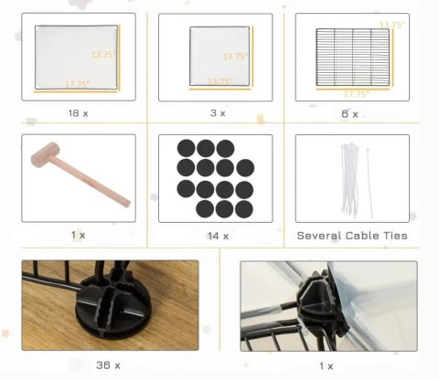 KOJEC PIĘTROWY DLA MAŁYCH ZWIERZĄT 140 CM x 70 CM x 90 CM PAKO D51-259