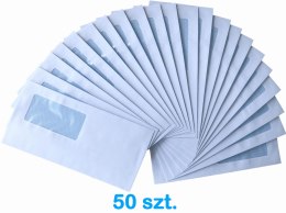 KOPERTA DL BIAŁA SK SAMOKLEJĄCA 110x220 MM - OKIENKO 90x45 MM - 50 SZT.