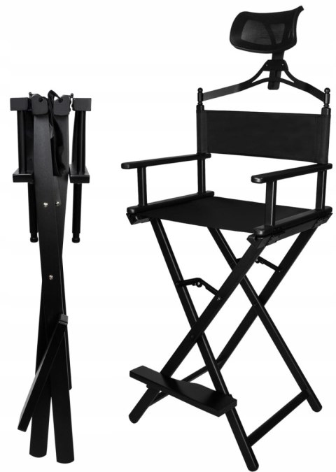 KRZESŁO DO MAKIJAŻU ALUMINIOWE Z ZAGŁÓWKIEM