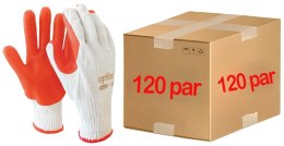 RĘKAWICE BRUKARSKIE / BIAŁO-POMARAńCZOWE / ROZMIAR: 10 - XL / OX-ORANGINA - 120 PAR
