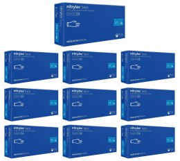 RĘKAWICE NITRYLOWE 100 SZT. NITRYLEx BASIC DARK BLUE - 10 KPL. (M 7-8)