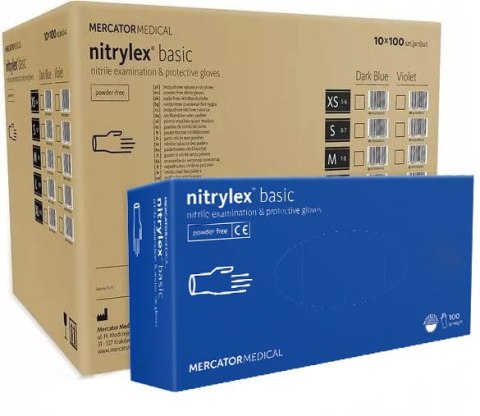 RĘKAWICE NITRYLOWE 100 SZT. NITRYLEx BASIC DARK BLUE - 10 KPL. (XS 5-6) RĘKAWICE NITRYLOWE 100 SZT. NITRYLEx BASIC DARK BLUE - 10 KPL. (XS 5-6)