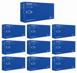 RĘKAWICE NITRYLOWE 100 SZT. NITRYLEx BASIC DARK BLUE - 10 KPL. (S 6-7)