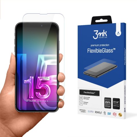 SZKŁO HYBRYDOWE 3MK FLExIBLEGLASS APPLE IPHONE 15 PRO SZKŁO HYBRYDOWE 3MK FLExIBLEGLASS APPLE IPHONE 15 PRO