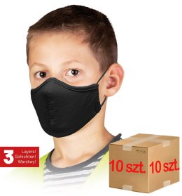 MASECZKA WIELOKROTNEGO UŻYTKU DLA DZIECI / CZARNA / MAS-SAFER-KIDS B - 10 SZT.