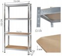 REGAŁ MAGAZYNOWY 150x75x30 CM - 4 PÓŁKI