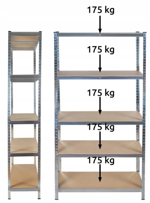 REGAŁ MAGAZYNOWY 180x90x40 CM - 5 PÓŁEK