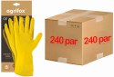 RĘKAWICE OCHRONNE GUMOWE FLOKOWANE / ŻÓŁTE / OX-FLOX - 240 PAR (8 - M)