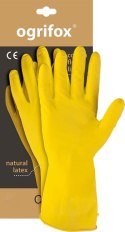 RĘKAWICE OCHRONNE GUMOWE FLOKOWANE / ŻÓŁTE / OX-FLOX - 240 PAR (9 - L)