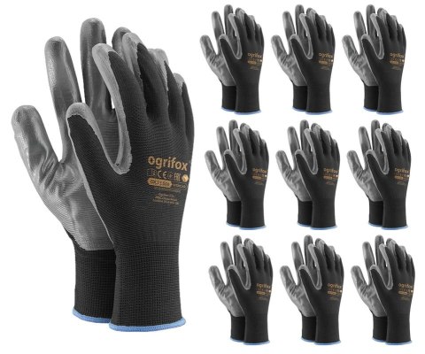 RĘKAWICE ROBOCZE / CZARNE / OX-NITRICAR_BS - 10 PAR (9 - L) RĘKAWICE ROBOCZE / CZARNE / OX-NITRICAR_BS - 10 PAR (9 - L)