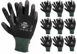 RĘKAWICE ROBOCZE / CZARNE / RTEPO_BB - 10 PAR (10 - XL)