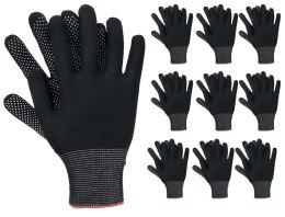 RĘKAWICE ROBOCZE / CZARNE / ROZMIAR: 9 - L / OX-DOTUA_BW - 10 PAR