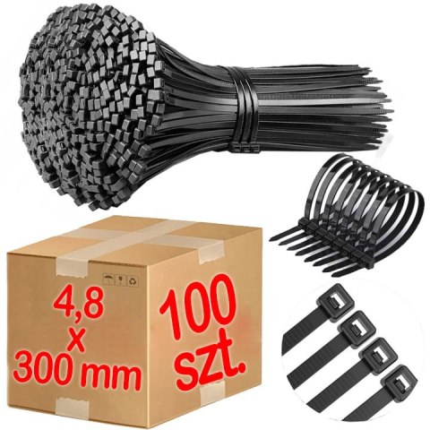 OPASKI ZACISKOWE TRYTKI 4,8 x 300 MM - 100 SZT.