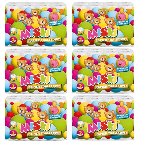 PAPIER TOALETOWY 24R MIŚKI 2W MIX - 144 ROLKI