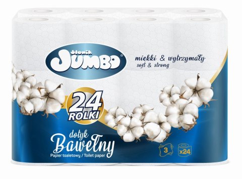PAPIER TOALETOWY 24R SŁONIK JUMBO BAWEŁNA 3W - 144 ROLKI PAPIER TOALETOWY 24R SŁONIK JUMBO BAWEŁNA 3W - 144 ROLKI