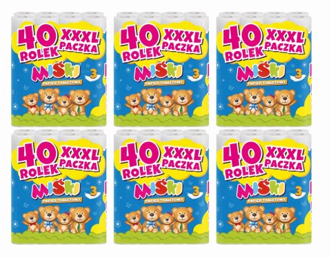 PAPIER TOALETOWY 40R MIŚKI 3W - 240 ROLEK