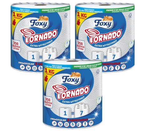 RĘCZNIK PAPIEROWY FOXY TORNADO - 3 SZT. RĘCZNIK PAPIEROWY FOXY TORNADO - 3 SZT.