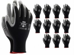 RĘKAWICE ROBOCZE / CZARNO-SZARE / RTEPO_BS - 12 SZT. (10 - XL)