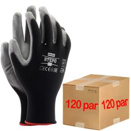 RĘKAWICE ROBOCZE / CZARNO-SZARE / RTEPO_BS - 120 PAR (10 - XL)