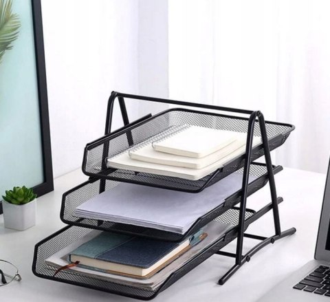 SZUFLADY NA DOKUMENTY A4 - 3 PÓŁKI CZARNE