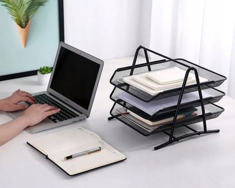 SZUFLADY NA DOKUMENTY A4 - 3 PÓŁKI CZARNE