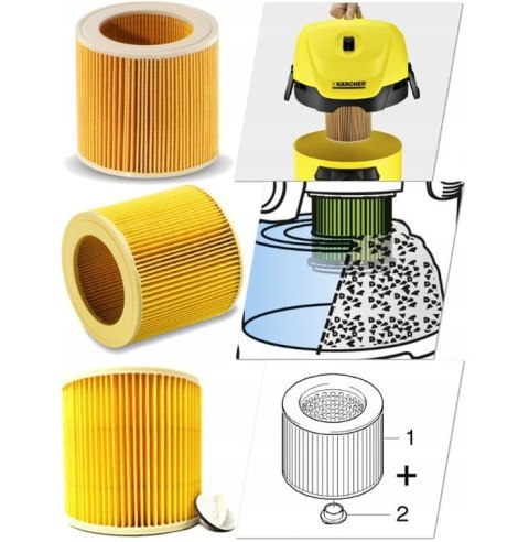 ZESTAW 10x WOREK DO ODKURZACZY KäRCHER 6.959-130.0 + FILTR POWIETRZA DO ODKURZACZY KäRCHER 6.414-552.0
