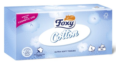 CHUSTECZKI HIGIENICZNE FOXY COTTON BOx 90 SZT. - 12 OP. CHUSTECZKI HIGIENICZNE FOXY COTTON BOx 90 SZT. - 12 OP.