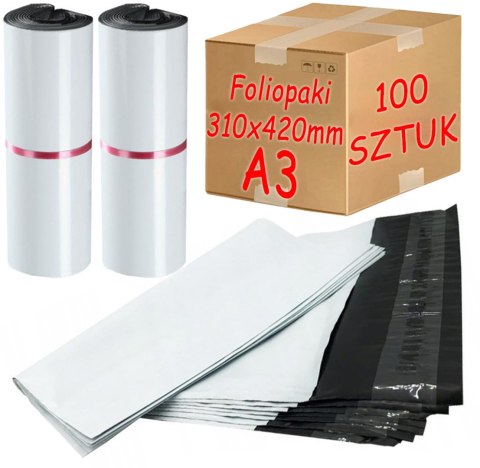 FOLIOPAKI KURIERSKIE BIAŁE A3 310x420MM - 100 SZT.