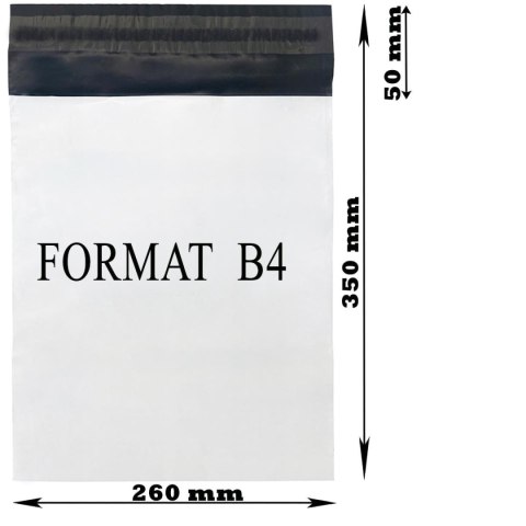 FOLIOPAKI KURIERSKIE BIAŁE B4 260x350MM - 100 SZT.