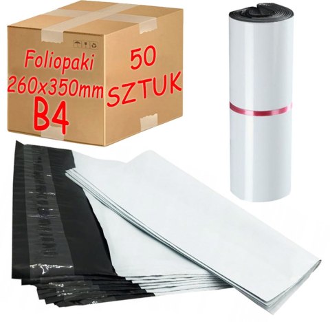 FOLIOPAKI KURIERSKIE BIAŁE B4 260x350MM - 50 SZT.
