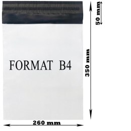 FOLIOPAKI KURIERSKIE BIAŁE B4 260x350MM - 50 SZT.