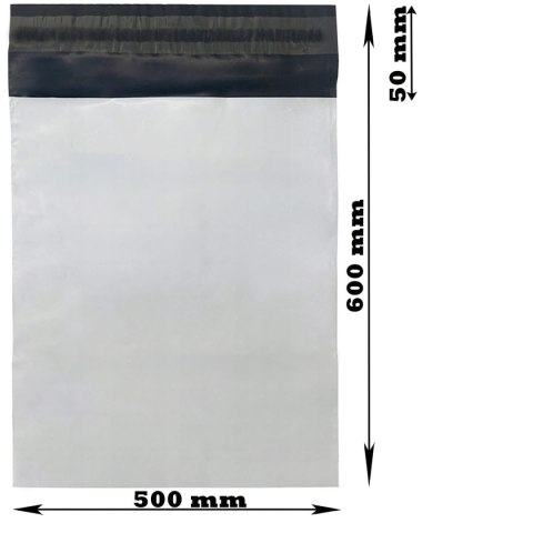 FOLIOPAKI KURIERSKIE BIAŁE XL 500x600MM - 100 SZT.
