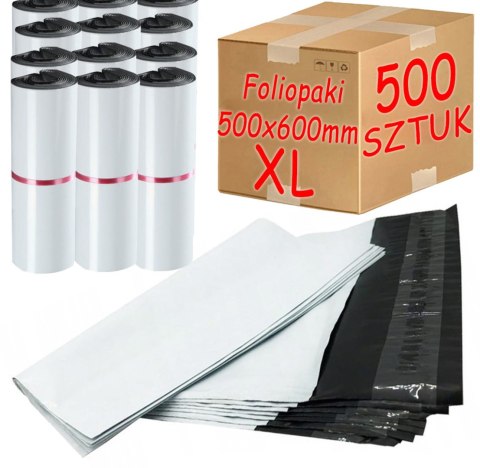 FOLIOPAKI KURIERSKIE BIAŁE XL 500x600MM - 500 SZT.