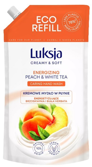 LUKSJA KREMOWE MYDŁO W PŁYNIE BRZOSKWINIA I BIAŁA HERBATA 900 ML LUKSJA KREMOWE MYDŁO W PŁYNIE BRZOSKWINIA I BIAŁA HERBATA 900 ML