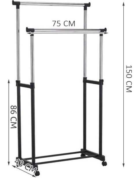 WIESZAK NA UBRANIA PODWÓJNY