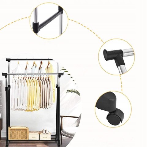 WIESZAK NA UBRANIA PODWÓJNY