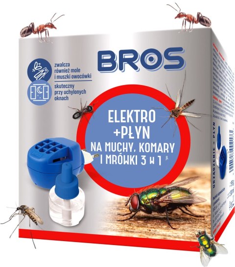 BROS - ELEKTRO + PŁYN NA MUCHY, KOMARY I MRÓWKI 20 DNI x 24 H BROS - ELEKTRO + PŁYN NA MUCHY, KOMARY I MRÓWKI 20 DNI x 24 H