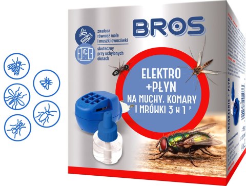 BROS - ELEKTRO + PŁYN NA MUCHY, KOMARY I MRÓWKI 20 DNI x 24 H BROS - ELEKTRO + PŁYN NA MUCHY, KOMARY I MRÓWKI 20 DNI x 24 H