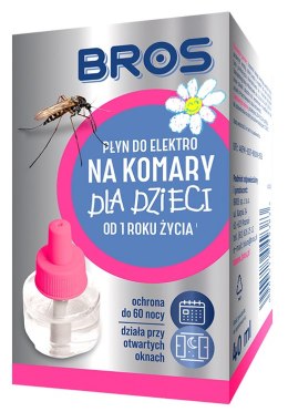 BROS - PŁYN DO ELEKTRO NA KOMARY DLA DZIECI OD 1 ROKU ŻYCIA - 60 NOCY