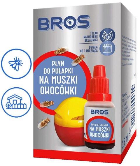 BROS - PŁYN DO PUŁAPKI NA MUSZKI OWOCÓWKI 15ML BROS - PŁYN DO PUŁAPKI NA MUSZKI OWOCÓWKI 15ML