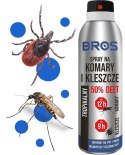 BROS - SPRAY NA KOMARY I KLESZCZE 50% DEET 90ML - 2 SZT.